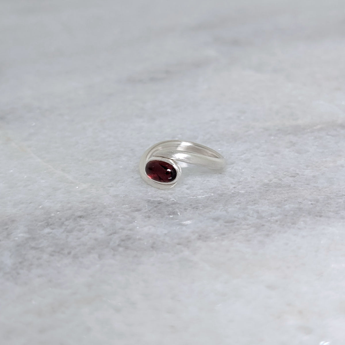 Garnet Oval in a Wrap Ring