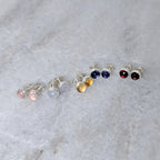 Gem Studs in Silver